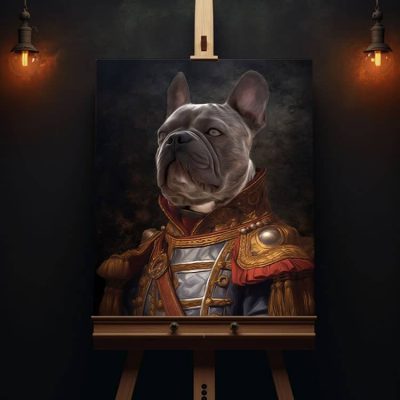 hund_portrait_bulldogge_in_admiral_renaissance_mittelalter_kleidung_gemälde