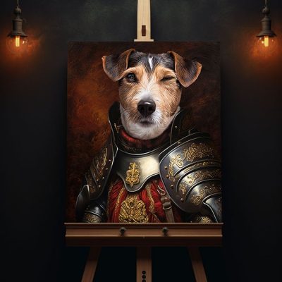 hund_portrait_jack_russel_in_ritter_renaissance_mittelalter_kleidung_gemälde_geschenkidee